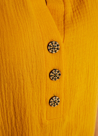 Tunique longue ample coton uni Jaune