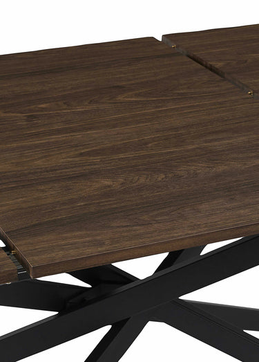 Table à manger extensible en bois foncé Marron/Noir