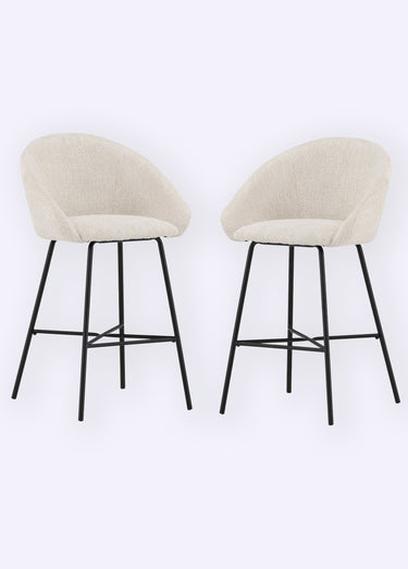 Chaises de bar confort et pieds acier Blanc