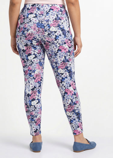 Legging imprimé taille élastiquée Fleurs