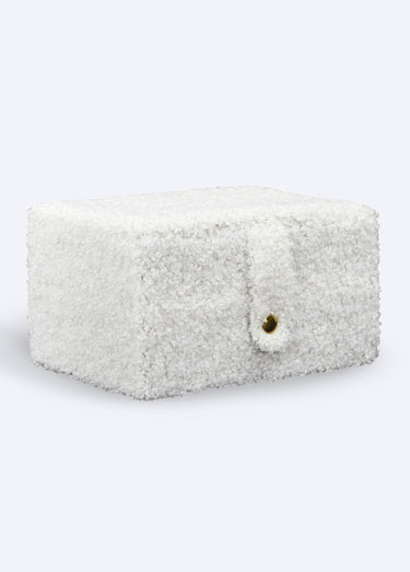 Boite à bijoux en maille bouclette Blanc