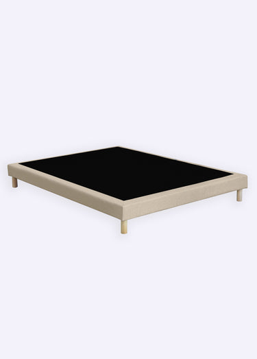 Sommier tapissier 11cm à lattes + pieds 12cm Beige