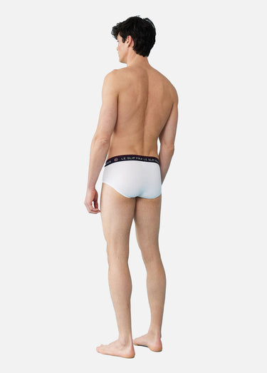 Slip en coton avec ceinture élastiquée Blanc