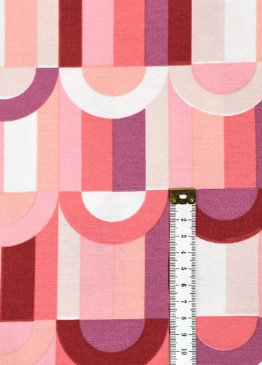 Coupon tissu déco, rainbow 3x1,4m Imprime/Rose