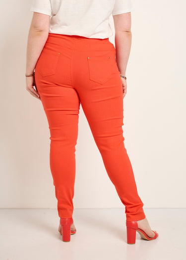 Pantalon extensible taille élastiquée Orange