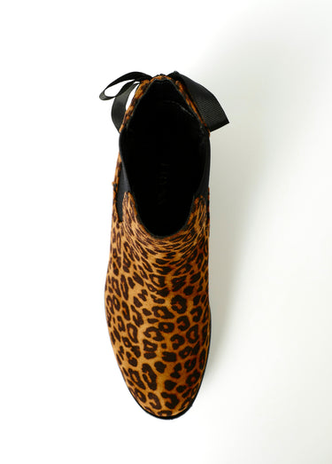 Boots Chelsea talon fantaisie avec nœud Leopard