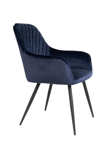 Fauteuils de salle à manger, velours 1B Bleu