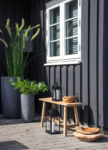 Banc bois de teck, style rustique chic Naturel