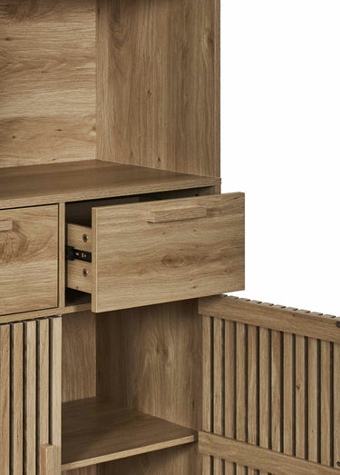 Buffet vaisselier en bois claustra Marron