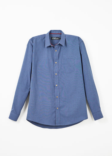 Chemise micro carreaux manches longues Bleu