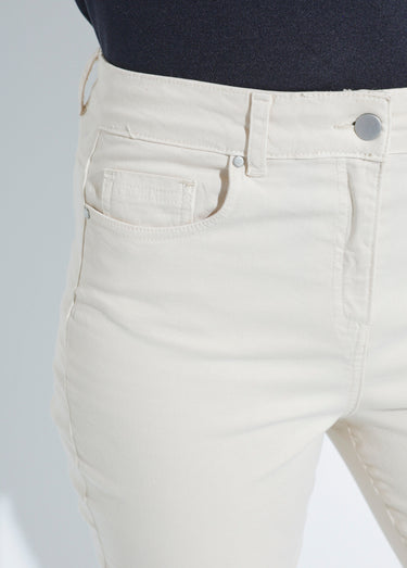 Pantalon droit 5 poches coton stretch Sable