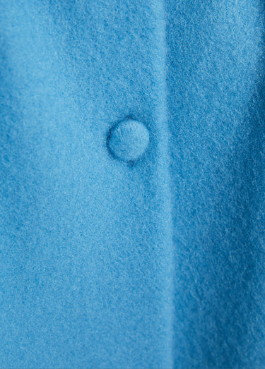 Peignoir boutonné long molleton brodé col châle Bleu Canard