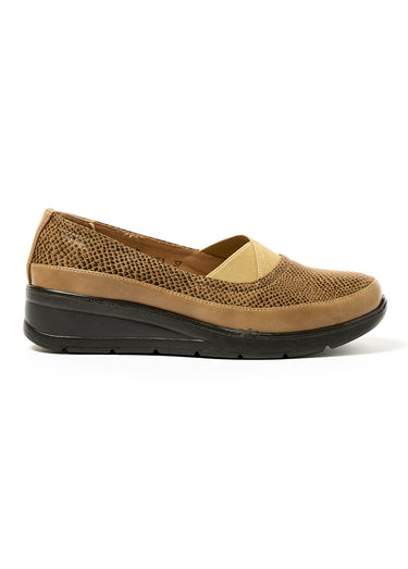 Ballerines confort avec talon compensé Taupe