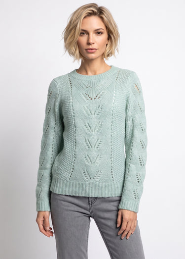 Pull doux en maille fantaisie Aqua