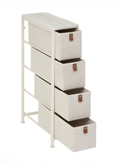 Rangement gain de place acier 4 tiroirs Beige