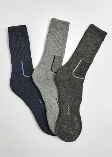 Lot de 3 Chaussettes bicolores bouclettes Gris