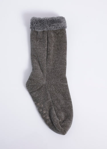 Chaussettes d'intérieur chaudes à picots Gris