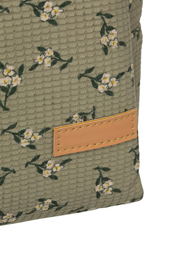 Trousse de toilette zippée fleurie Vert