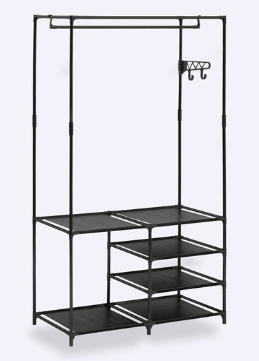Portant à vêtements 4 niveaux en métal Noir
