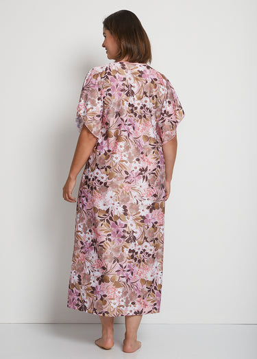 Robe d'intérieur maille satinée imprimée Imprime