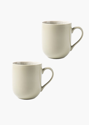 Mugs à anses grès émaillé, clair Vert