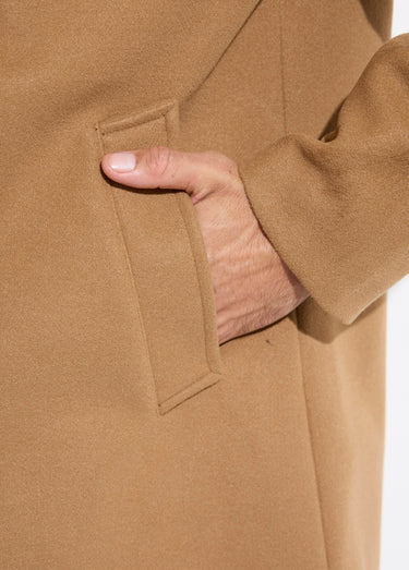 Manteau homme col tailleur en lainage Camel