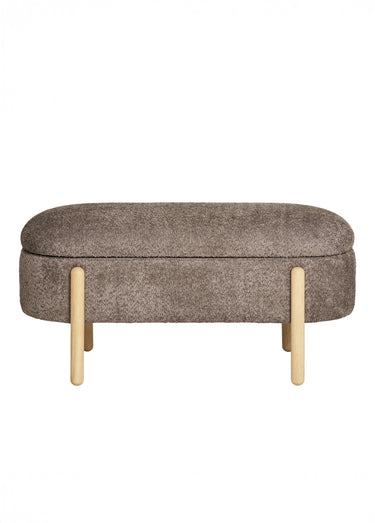 Banc de rangement avec pieds bois de pin Marron