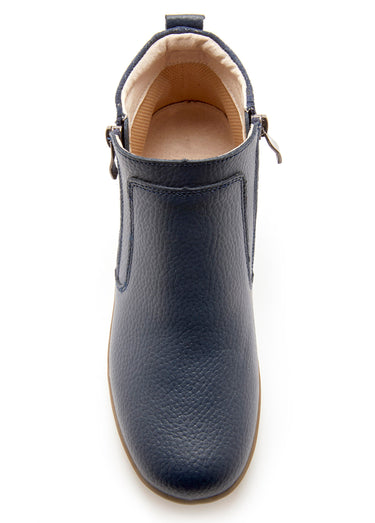 Boots zippées cuir grainé Bleu