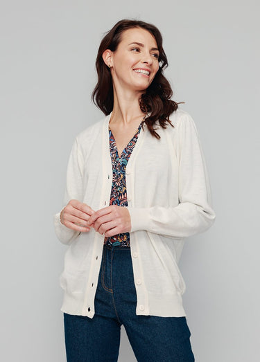 Gilet laine mérinos manches longues Naturel