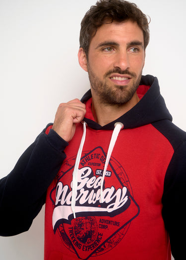 Sweat à capuche avec logo vintage Rouge