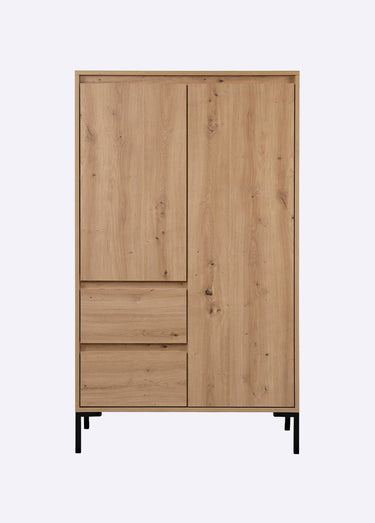 PLOCK Armoire décor chêne, 2 portes Bois Clair