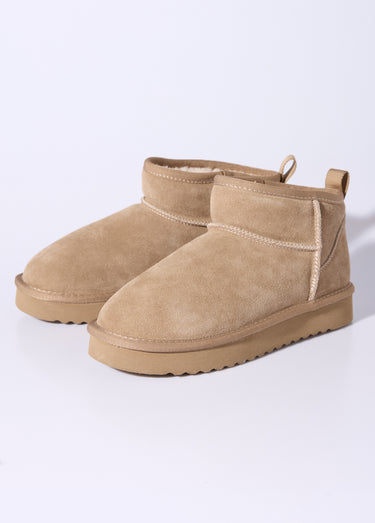 Low boots fourrées semelle compensée Taupe