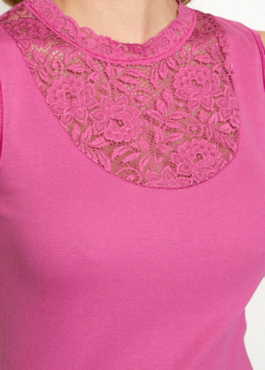 Maillot de corps sans manches dentelle Pivoine