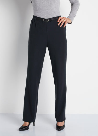 Pantalon infroissable taille semi élastiquée Marine