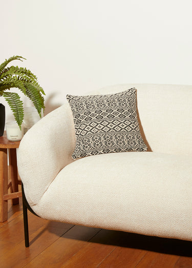Housse de coussin tissée 40x40cm, Kilim Beige/Noir