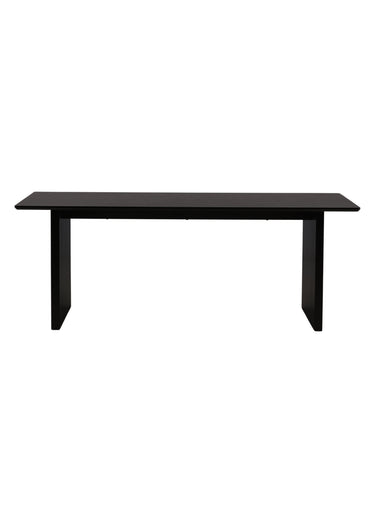 Table à manger en bois, pieds rainurés Noir