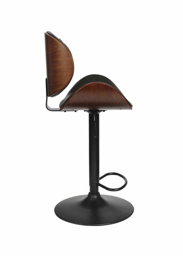 Chaise de bar simili cuir et bois Noir