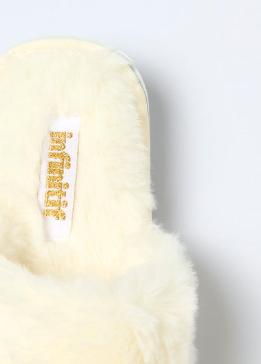 Chaussons mules velours et fourrure Beige
