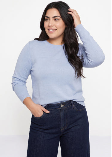Pull doux col rond manches longues Ciel