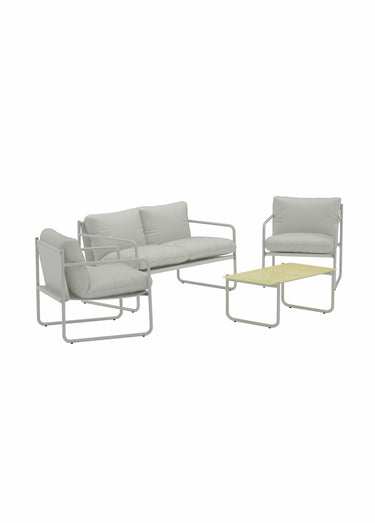 Set Canapé 2 places + Fauteuils + Table Gris