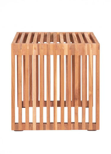 Table basse en teck, lattes ajourées Naturel