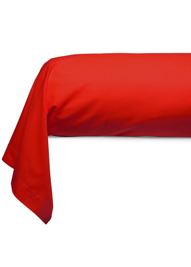 Taie pur coton uni RELAX Rouge capucine