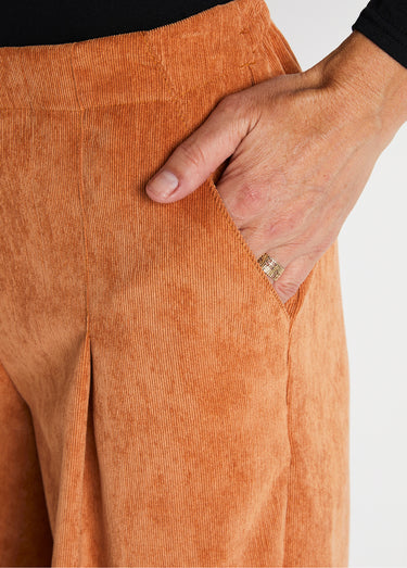 Jupe-culotte longue velours milleraies Caramel