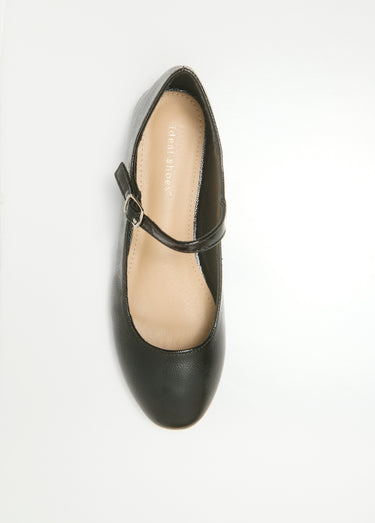 Ballerines bride cheville talon plat Noir