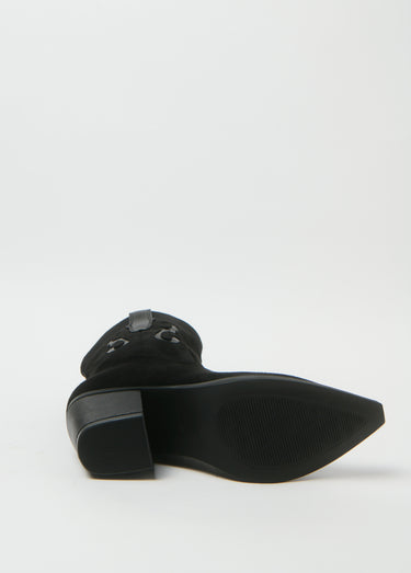 Boots pointues type santiags talon biais Noir