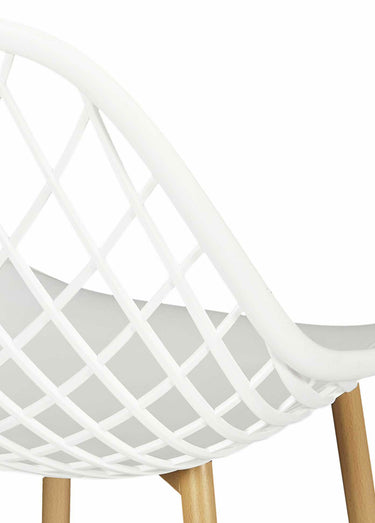 Chaises d'extérieur avec dossier alvéolé Blanc