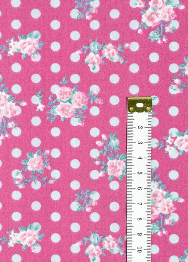 Coupon tissu déco, pois et fleurs 3x1,5m Imp Fleurs