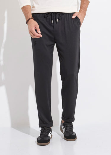 Pantalon coupe ajustée bas à revers Noir