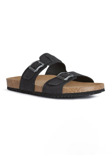 Sandales à boucles et semelle anatomique Noir