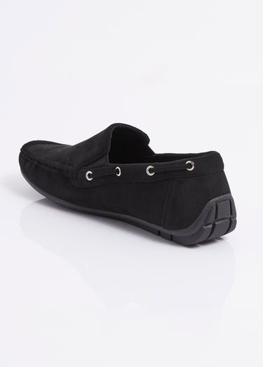 Mocassins suédine, côtés élastiqués Noir
